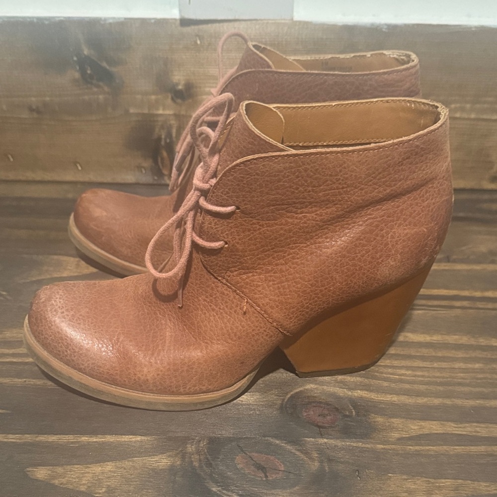 Kork-Ease Brown Ankle Booties-Size 8